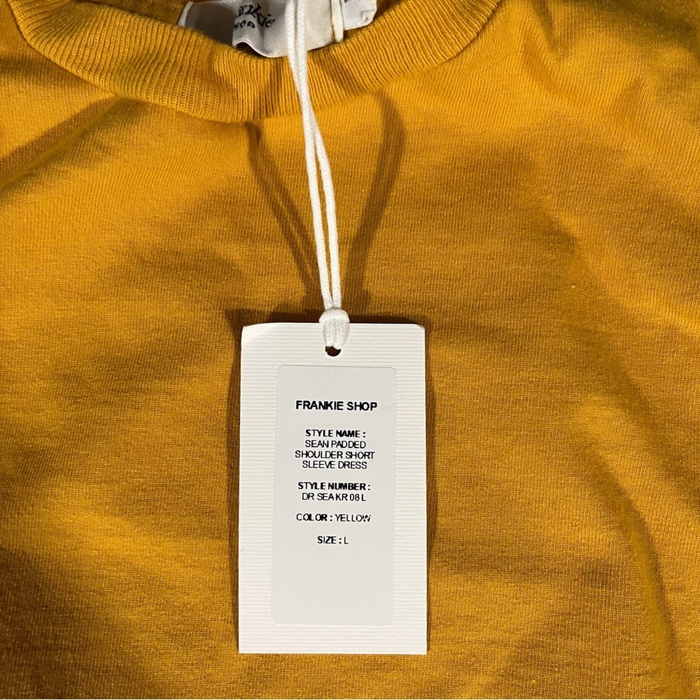 Frankie Shop NEW Golden Yellow Cotton Shirt Dress Large - Picture 4 of 8